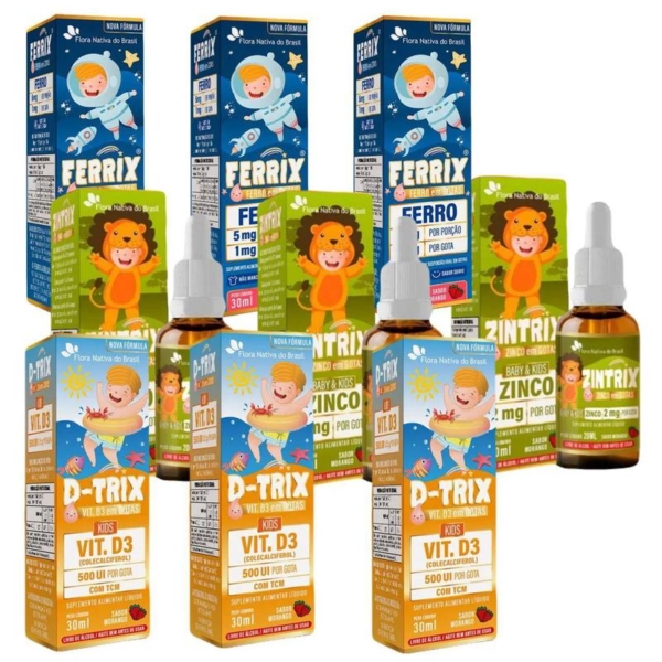 3X FERRIX FERRO + 3X D TRIX VITAMINA D3 – 3X ZINTRIX ZINCO