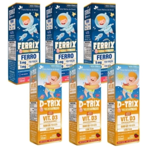 3x Ferrix Ferro + 3x D Trix Vitamina D3 – Kids- Flora Nativa