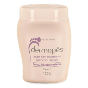 Creme de Tratamento para os Pés 3 em 1 Trata, Hidrata e Esfolia Dermopés Abelha Rainha 130g