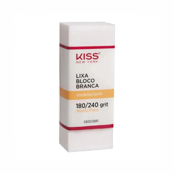 Lixa Polidora para Unhas Kiss Bloco Branca