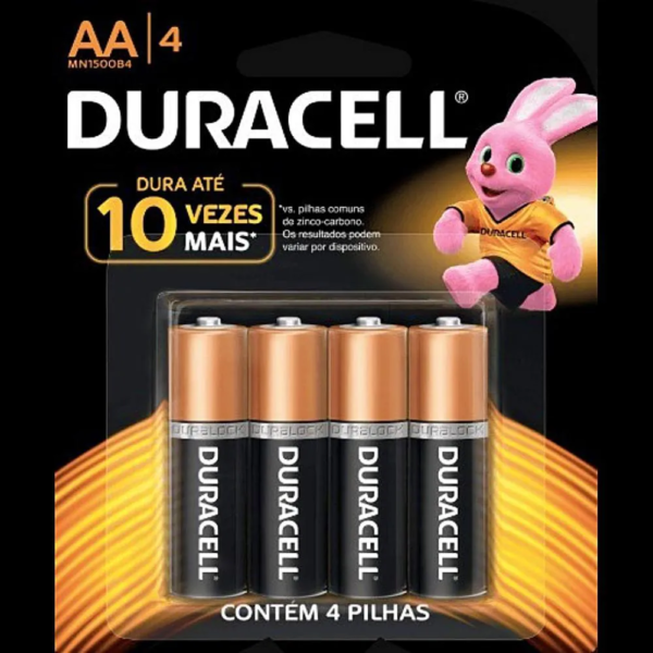 Pilha Alcalina Aa Duracell 1.5v - 4 unidades