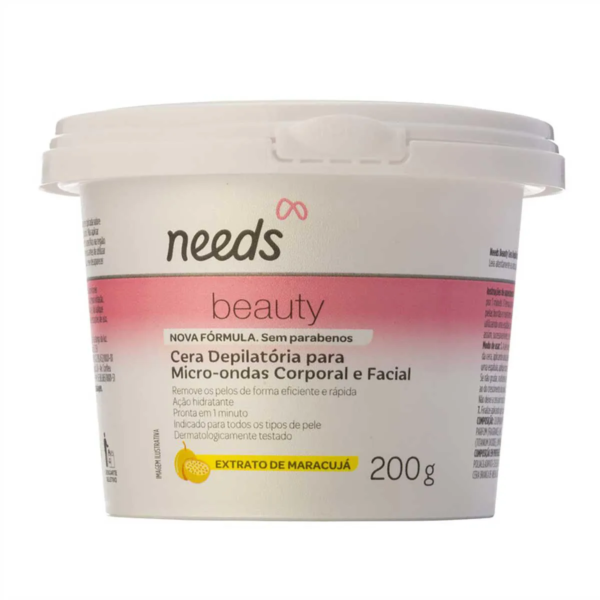 Cera Depilatória de Microondas Needs Beauty Maracujá 200g