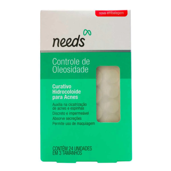 Curativo Hidrocoloide para Acne Needs Controle de Oleosidade 24 Unidades