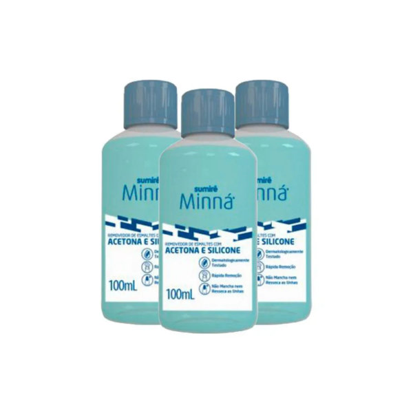 Kit Removedor Esmalte Minná com Acetona 100ml (3 Unidades)