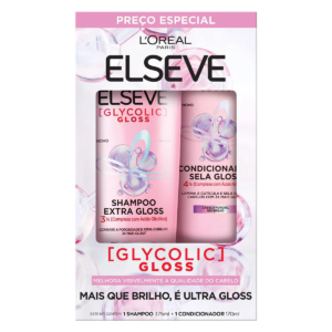 Kit Elseve Glycolic Gloss Shampoo 375ml + Condicionador 170ml