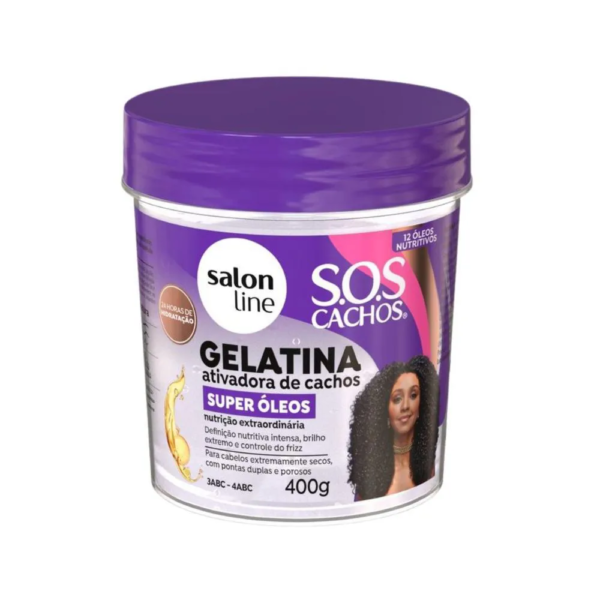 Gelatina Ativadora de Cachos Salon Line Sos Cachos Super Óleos 400g
