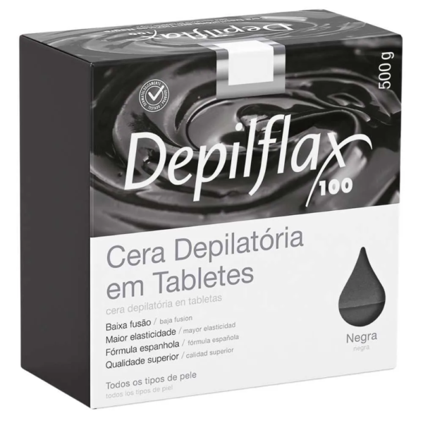 Cera Quente Depilatória Depilflax Negra 500g