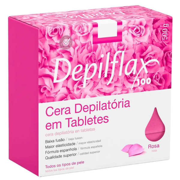 Cera Quente Depilatória Depilflax Rosa 500g
