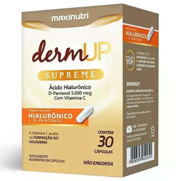 Kit 2x Dermup Supreme D Pantenol e Ácido Hialurônico C 30 Cáps Maxinutri