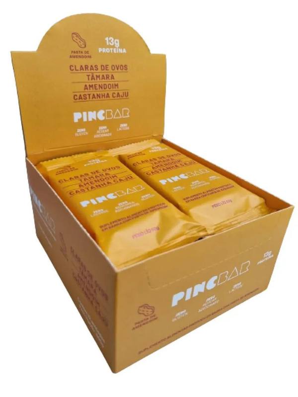 Barra de Proteína Pasta de Amendoim sem Açúcar 50G Pincbar 12 unidades