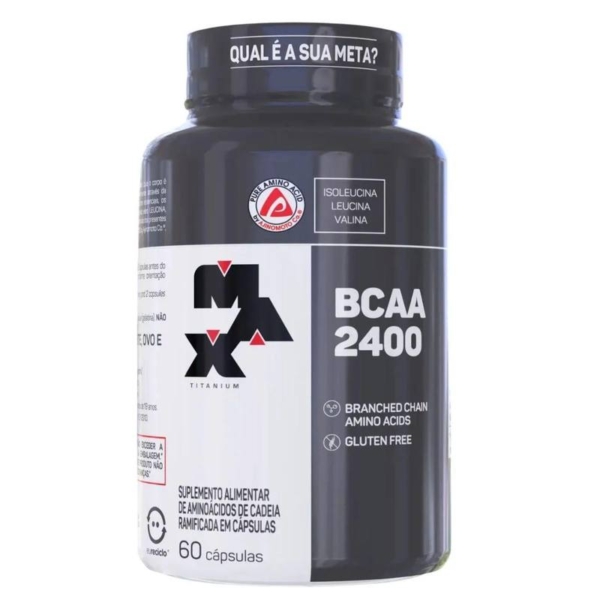 Bcaa 60 Caps Suplemento Alimentar Fórmula Natural Max Titanium