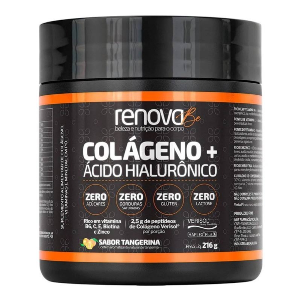 Colágeno + Ácido Hialurônico Renova Be Sabor Tangerina 216g