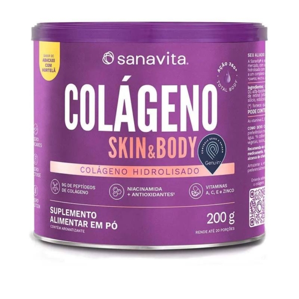 Colágeno Sanavita Skin Abacaxi com Hortelã Pó 200g