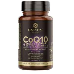 Coq10 + Omega 3tg + Natural Vitamin e Pote 120 cápsulas Essential
