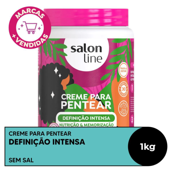 Creme de Pentear Cabelo Cacheado Crespo Salon Line Definição Intensa 1kg