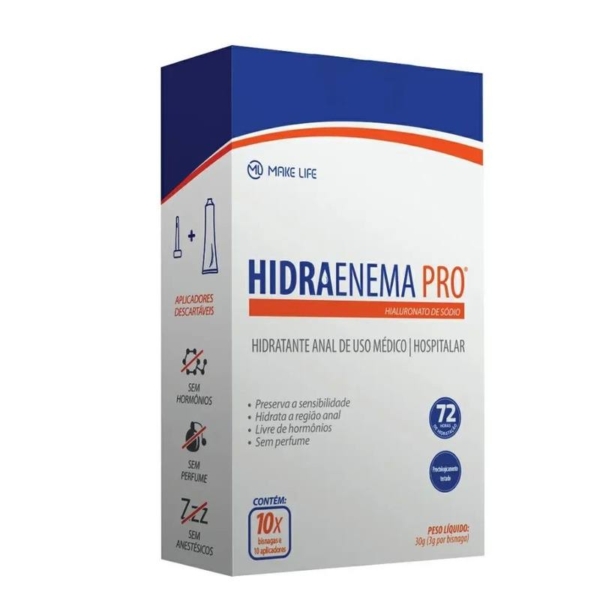 Hidraenema Pro Hidratante Anal 10 Bisnagas 3 g + 10 Aplicadores