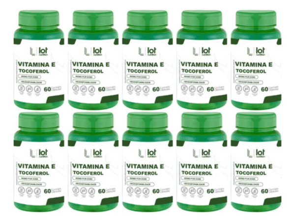 Kit 10un Vitamina e 400mg 60 cápsulas Sistema Imunológico sem Sabor