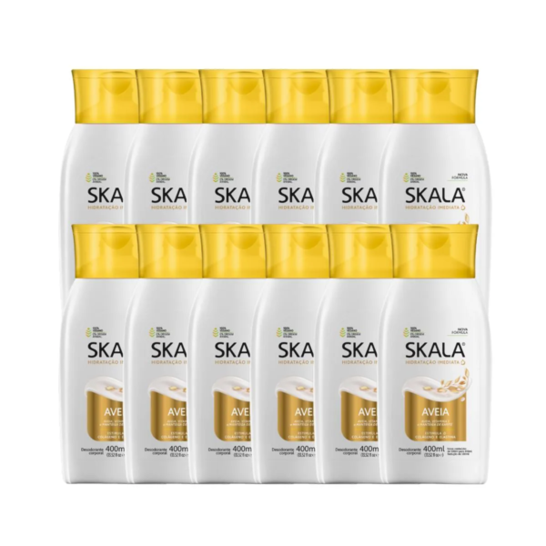 Kit 12 Loção Creme Hidratante Corporal Aveia Vegano Skala