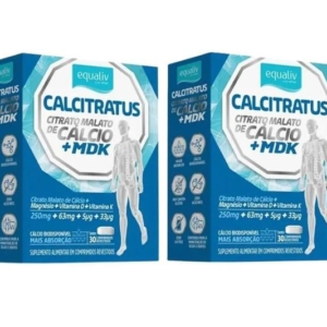 KIT 2 CALCITRATUS + MDK CITRATO MALATO CáLCIO EQUALIV 30CáP
