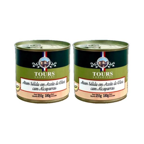 Kit 2x: Atum Sólido com Alcaparras em Azeite Tours 255g