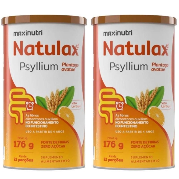 Kit 2x Natulax Psyllium 176g – Maxinutri Laranja