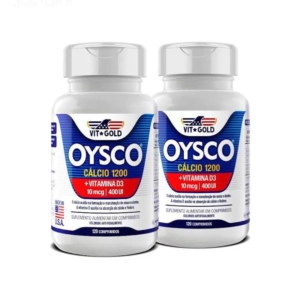 Kit 2x Oysco Cálcio 1200 mg + Vitamina D3 Vitgold 120 Comprimidos