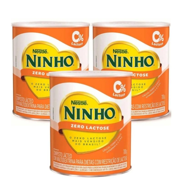 Kit 3 Nestlé Ninho Zero Lactose Composto Lácteo 700g