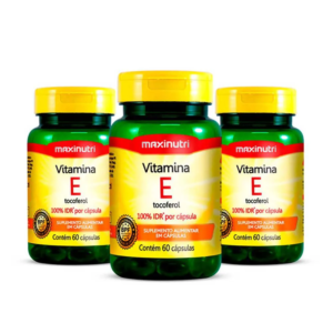 Kit 3 Vitamina e 100% Idr 60 Capsulas Maxinutri