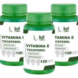 Kit 3un Vitamina e 400mg 120 cápsulas Natural sem Sabor