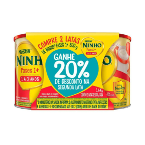 Kit Fórmula Infantil Ninho Fases 1+ com 2 unidades de 800g