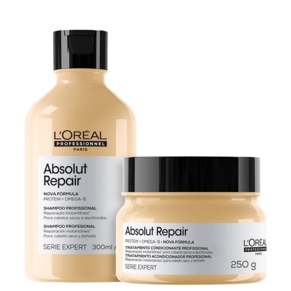 Kit L’Oréal Professionnel Serie Expert Absolut Repair Omega-9 + Protein Instant Resurfacing (2 Produtos)