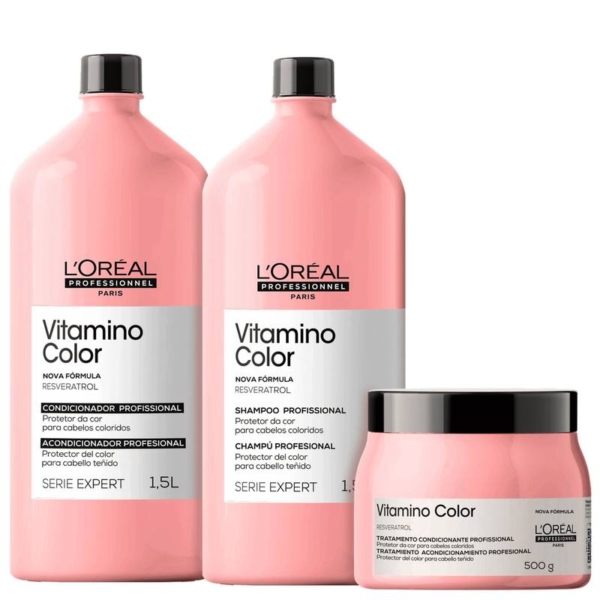 Kit L’Oréal Professionnel Serie Expert Vitamino Color Salon Trio (3 Produtos)