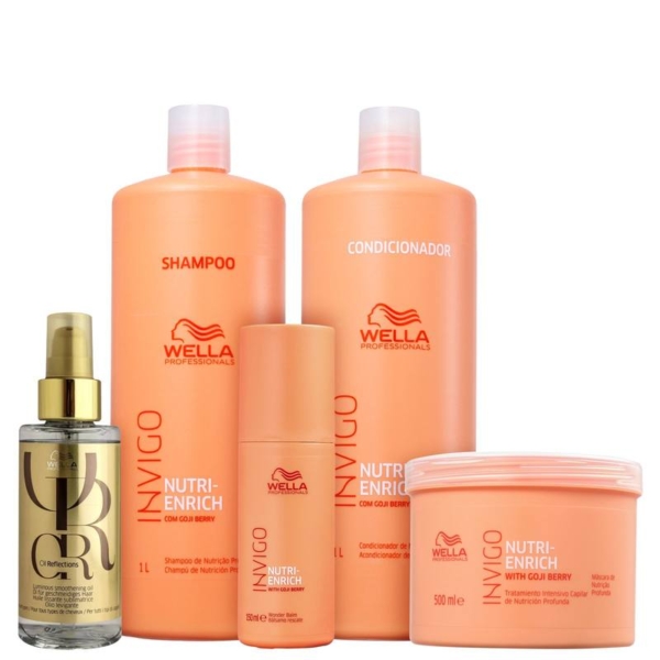 Kit Wella Professionals Invigo Nutri-Enrich & Oil Reflections Super Salon (5 Produtos)