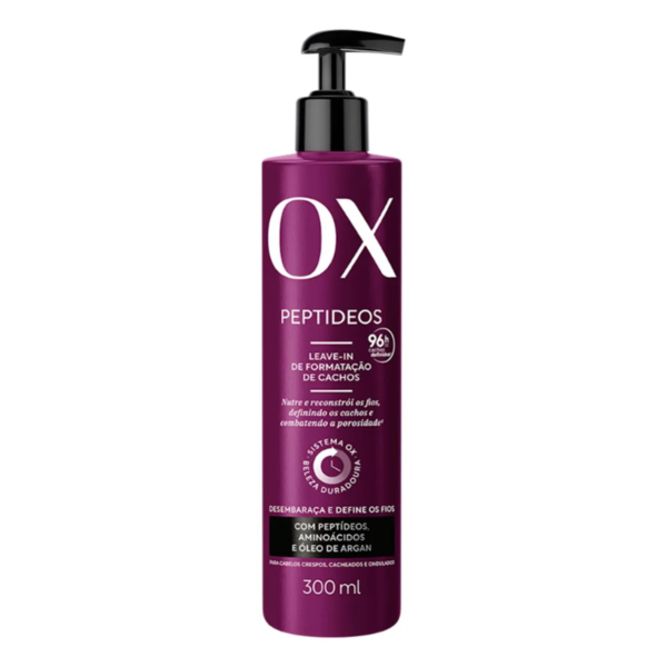 Leave-In Modelador de Cachos OX Peptídeos com Óleo de Argan 300ml