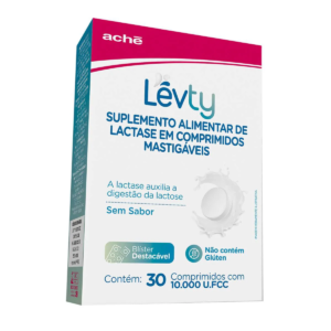 Lévty Suplemento Alimentar de Lactase Sem Sabor 30 comprimidos