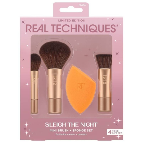 Kit Mini Pincéis e Esponja Real Techniques Sleigh The Night