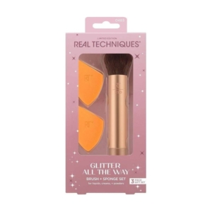 Kit de Pincel com Glitter e Esponja Real Techniques Glitter All The Way