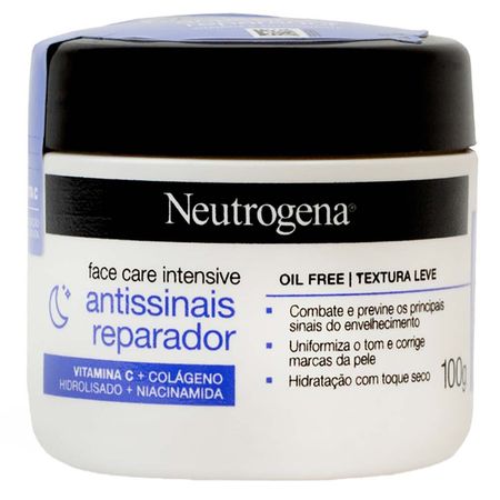 Hidratante Facial Neutrogena Face Care Intensive Antissinais Reparador