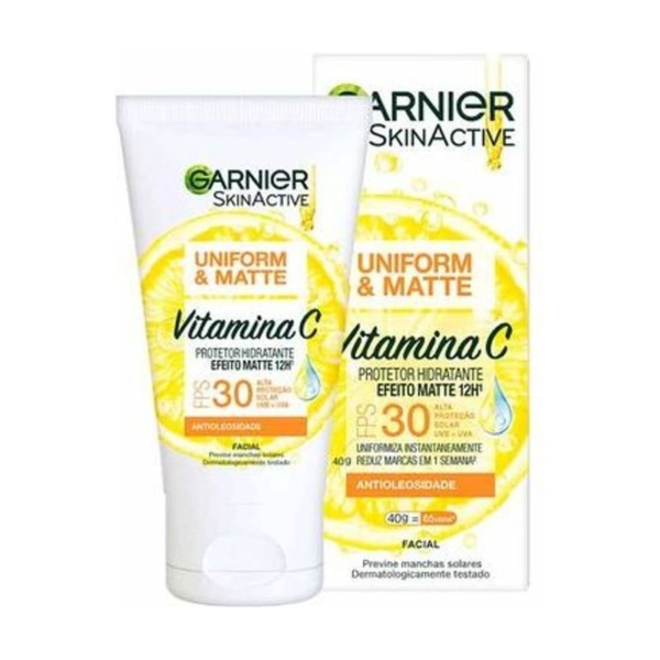 Protetor Solar Facial Hidratante Garnier Uniform & Matte Vitamina C FPS30
