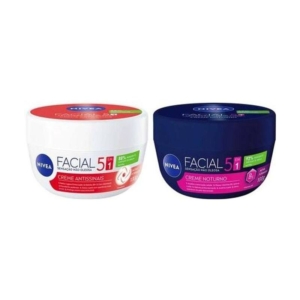 NIVEA Kit – Creme Hidratante Facial Antissinais 100g + Noturno 100g