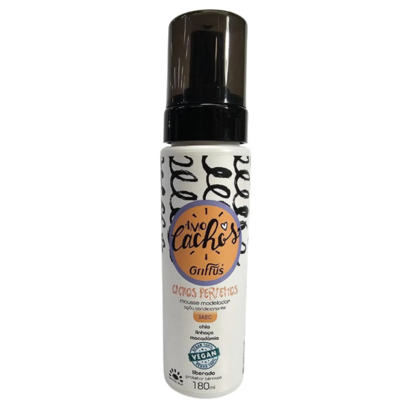 Mousse Modelador Cachos Perfeitos 3abc Vegano Amo Cachos Griffus 180ml