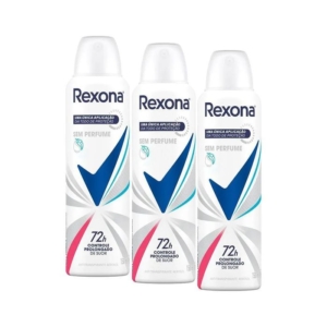 Kit 3 Desodorantes Antitranspirantes Rexona Feminino sem Perfume 150ml