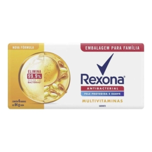 Sabonete Rexona Antibacterial Multivitaminas 84g - Embalagem com 6 unidades