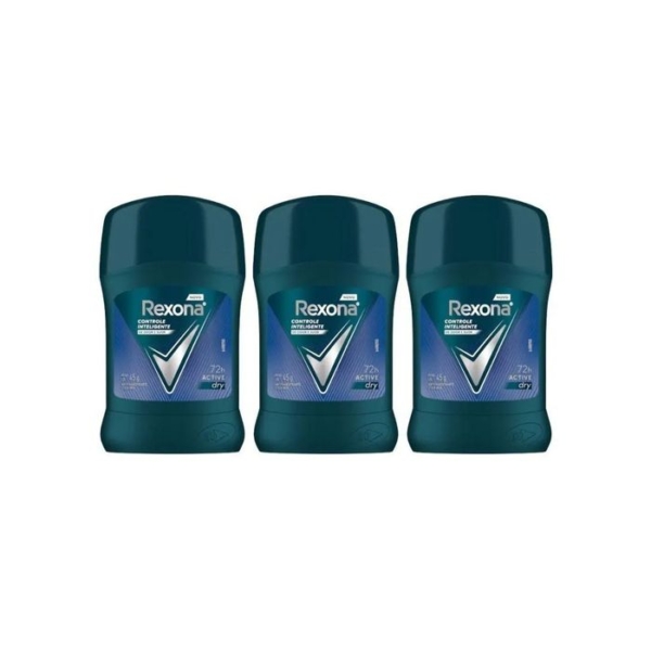 Desodorante Rexona Stick 45g Active Dry - Kit C / 3un