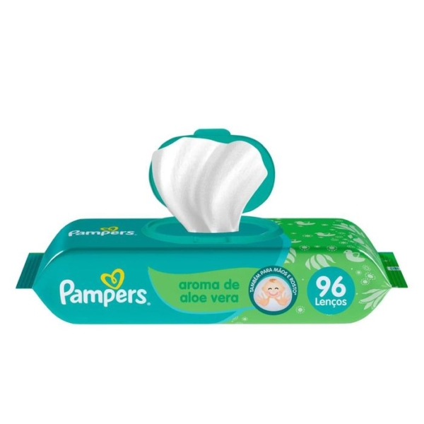 Lenço Umedecido Pampers Aroma de Aloe Vera 96 unidades