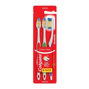 Escova de Dente Colgate Classic Clean 3 unidades