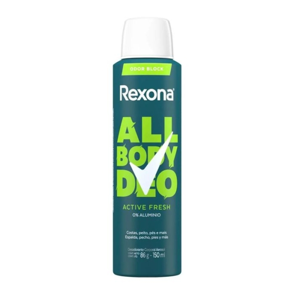 Desodorante Corporal Aerossol Rexona All Body Deo Active Fresh 150ml