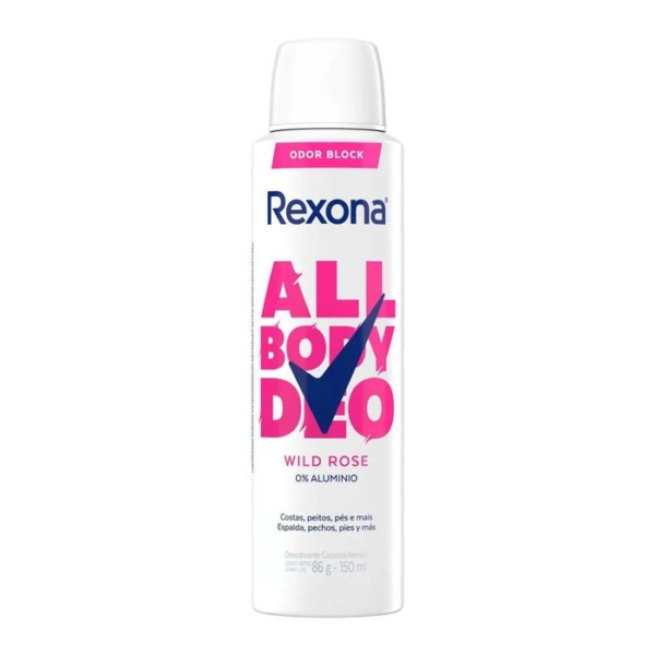Desodorante Corporal Aerossol Rexona All Body Deo Wild Rose 150ml