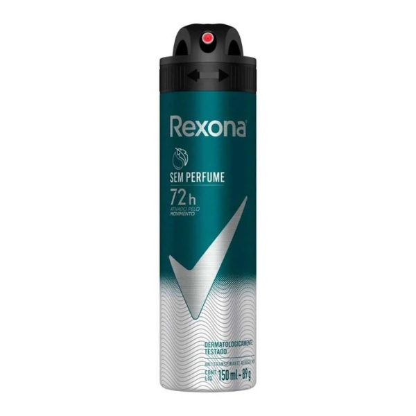 Desodorante Antitranspirante Aerosol Rexona Men Sem Perfume 72h 150ml