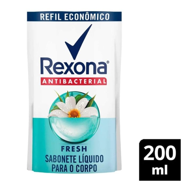 Refil Sabonete Líquido Rexona Antibacterial Fresh com 200ml